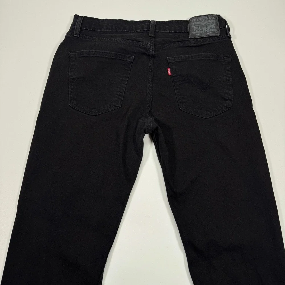 Levis 511 Mens Jeans 34x34 Fit 32x32 Black Slim Fit Straight Leg Denim Stretch